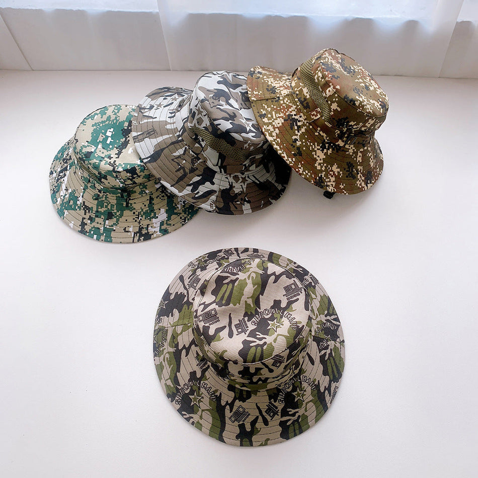 Kids' Camouflage Wide Brim Sun Hat for Outdoor Protection