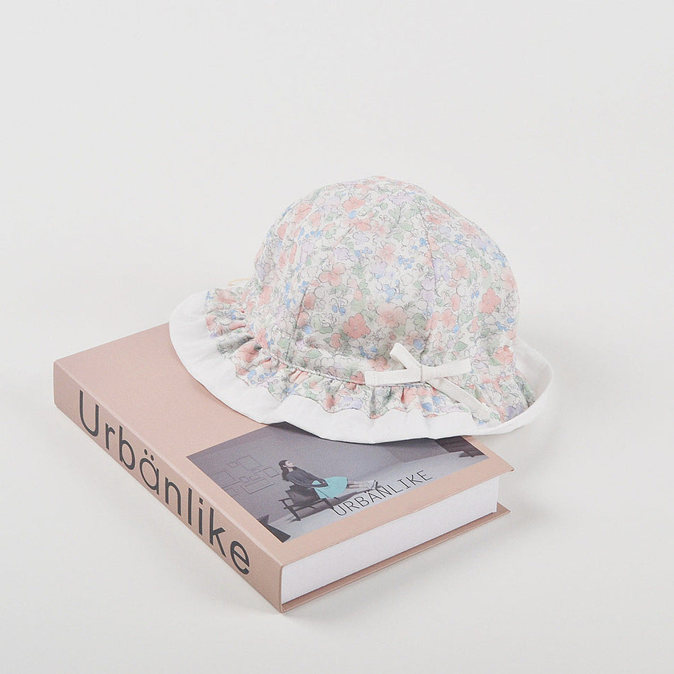 Baby Girls' Breathable Cotton Sun Hat with Adjustable Fit