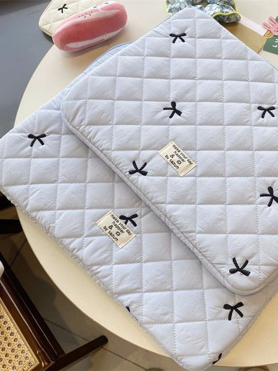 Korean Style Shockproof Laptop Sleeve with Bow 11–15 Inch