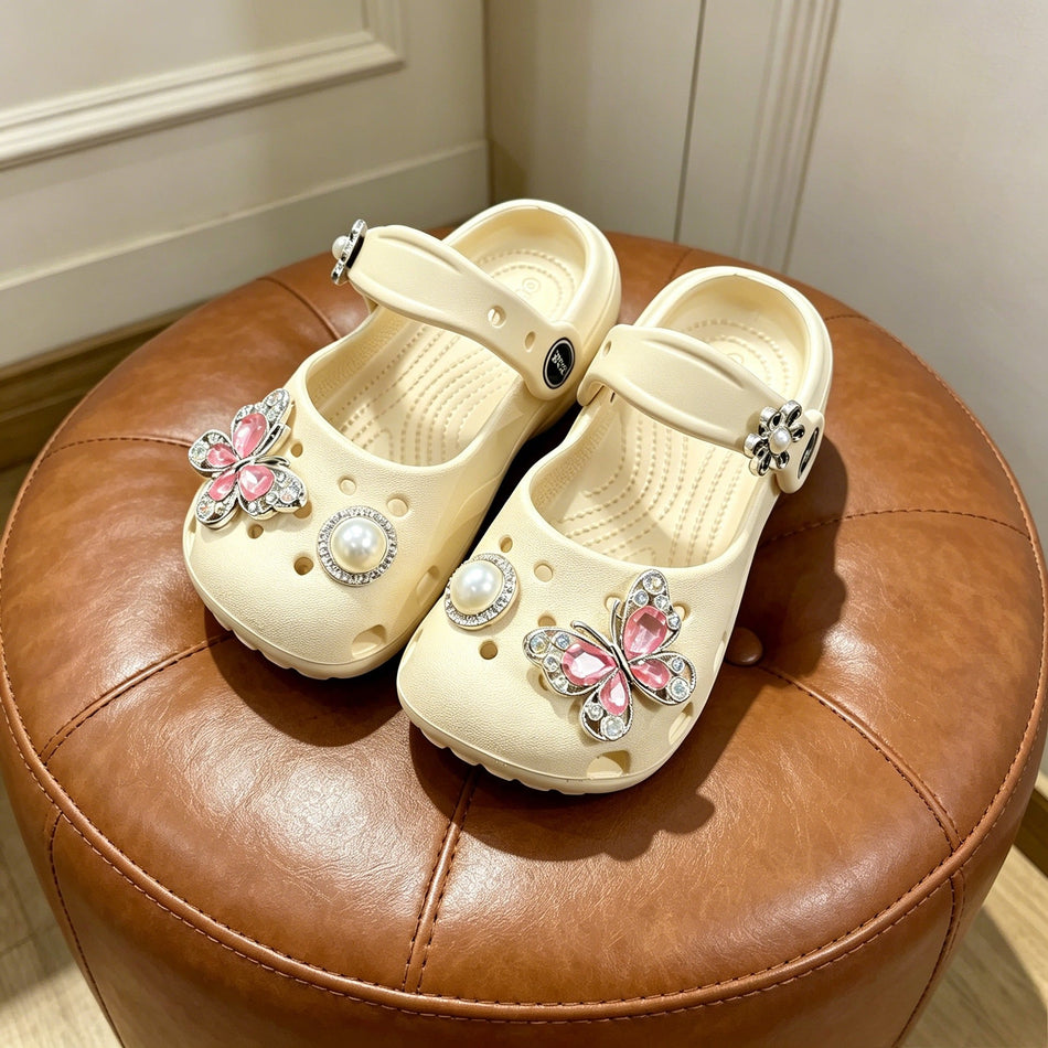 Girls' Leopard Print Clogs Non-Slip Beach Water Shoes