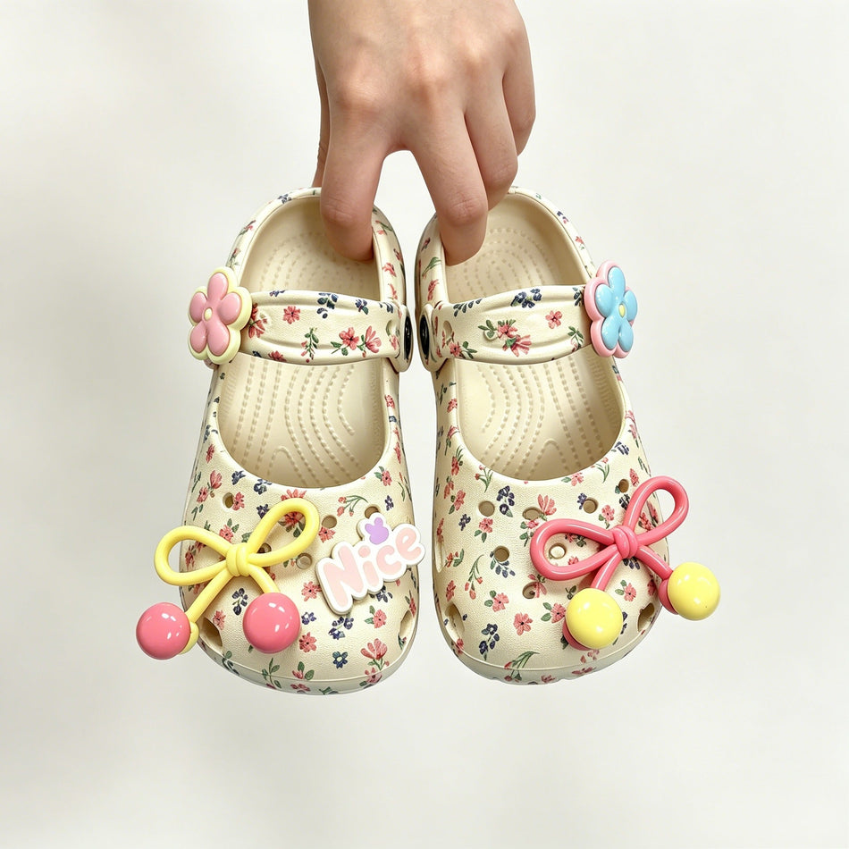 Girls' Leopard Print Clogs Non-Slip Beach Water Shoes
