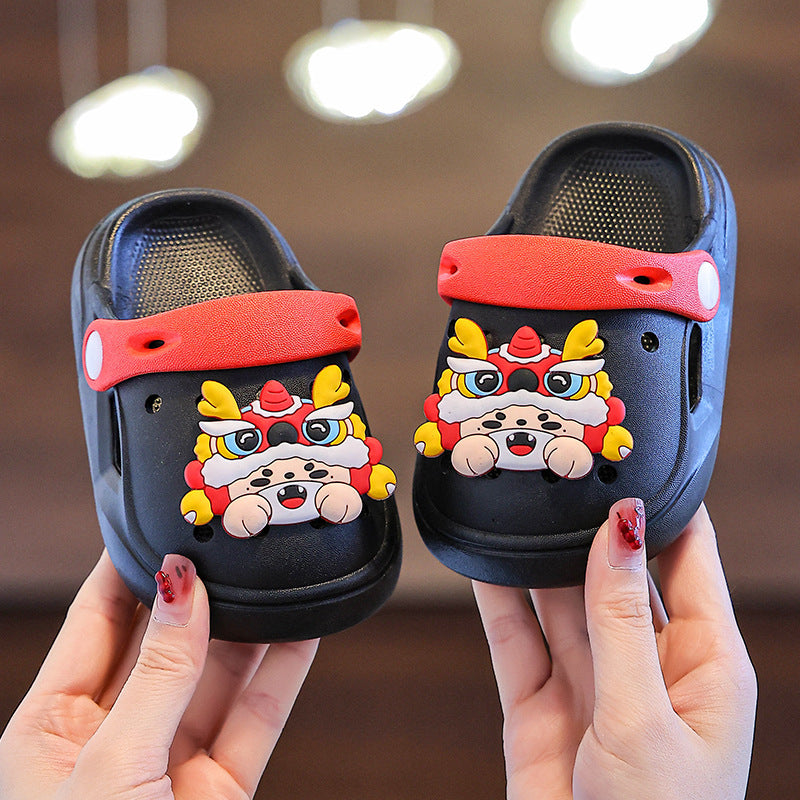 Kids' Cartoon Lion Clogs Soft Sole Non-Slip Summer Shoes