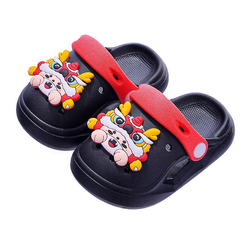 Kids' Cartoon Lion Clogs Soft Sole Non-Slip Summer Shoes