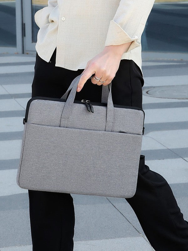 Business Laptop Shoulder Bag for MacBook Solid Color Briefcase