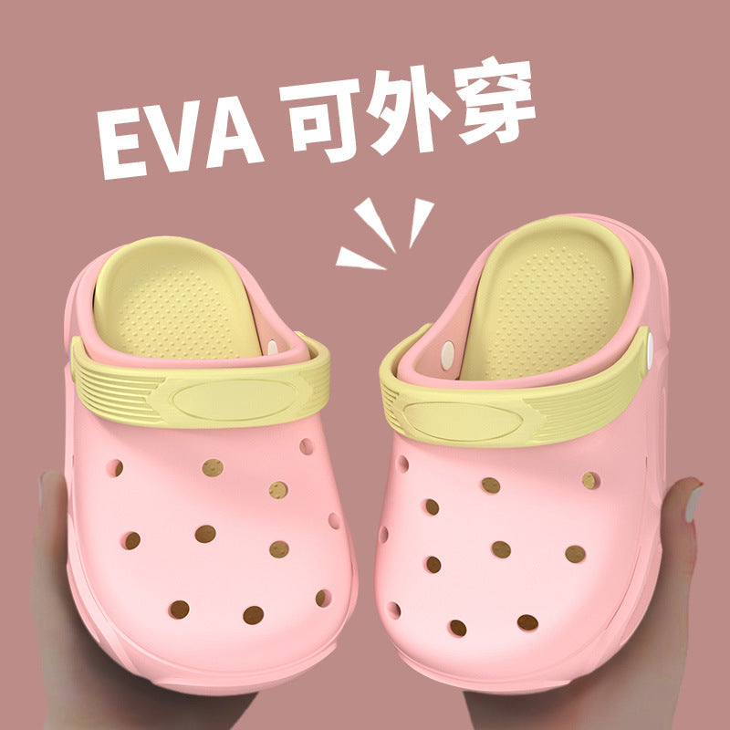 Kids' Cartoon EVA Closed Toe Clogs Non-Slip DIY Sandals