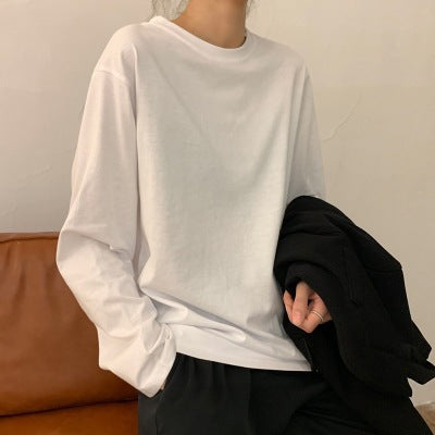 Women's Long Sleeve Round Neck Solid Color Basic T-Shirt