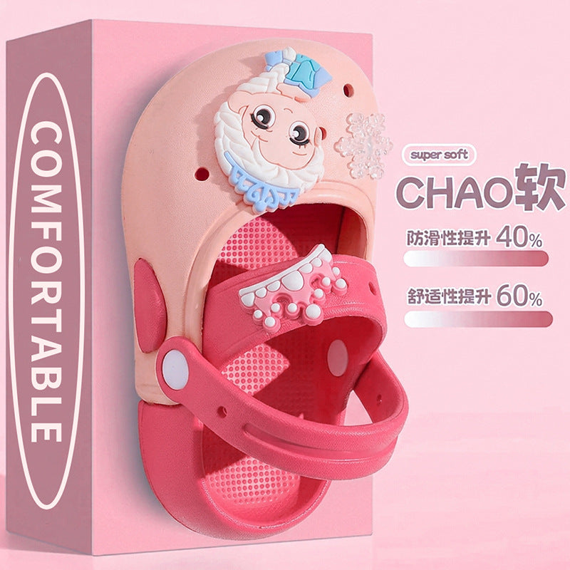 Girls Closed-Toe Cartoon Non-Slip Summer Sandals