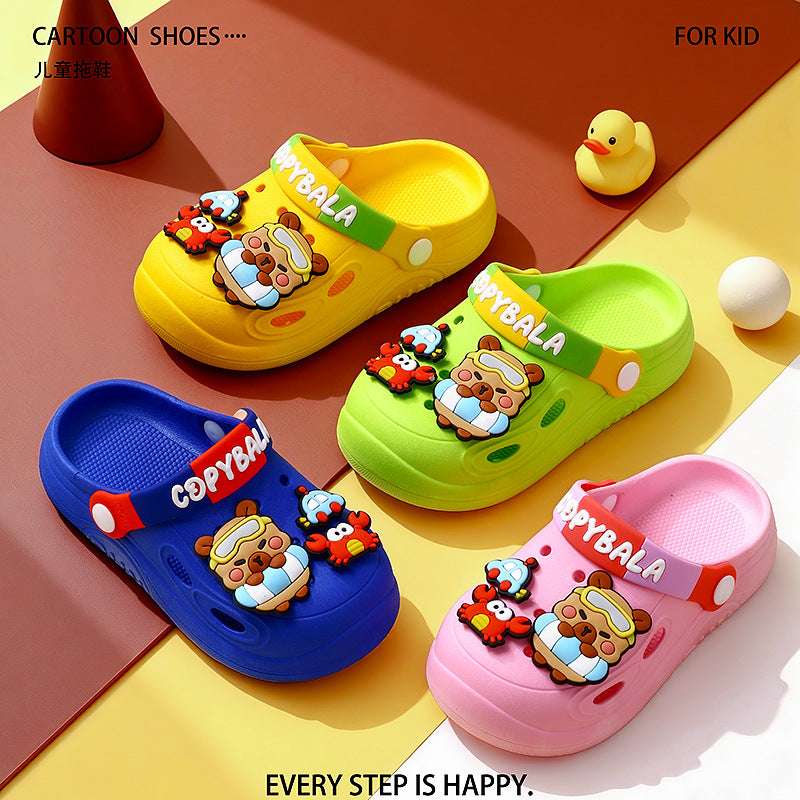 Kids Dinosaur Closed-Toe Non-Slip Convertible Sandals