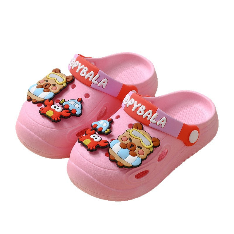 Kids Dinosaur Closed-Toe Non-Slip Convertible Sandals