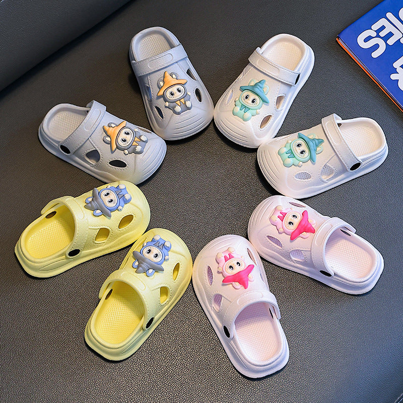 Kids EVA Closed-Toe Bath Slippers with Soft Sole