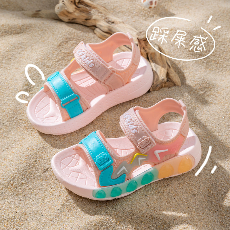 Girls Velcro Soft Sole Non-Slip Beach Sandals