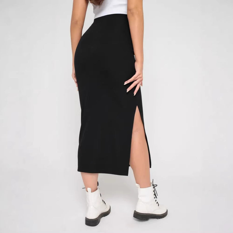 Women's High Waist Stretch Pencil Midi Skirt