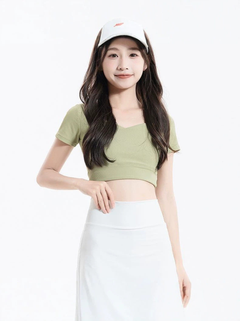 Women's High Waist Tennis Skort Anti Exposure Sports Skirt