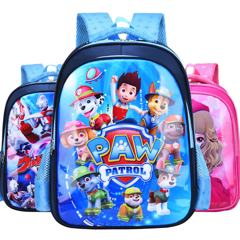Kids Cartoon Dog Spine Support School Backpack