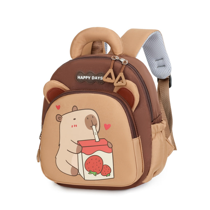 Kids Capybara Lightweight Large Capacity School Backpack