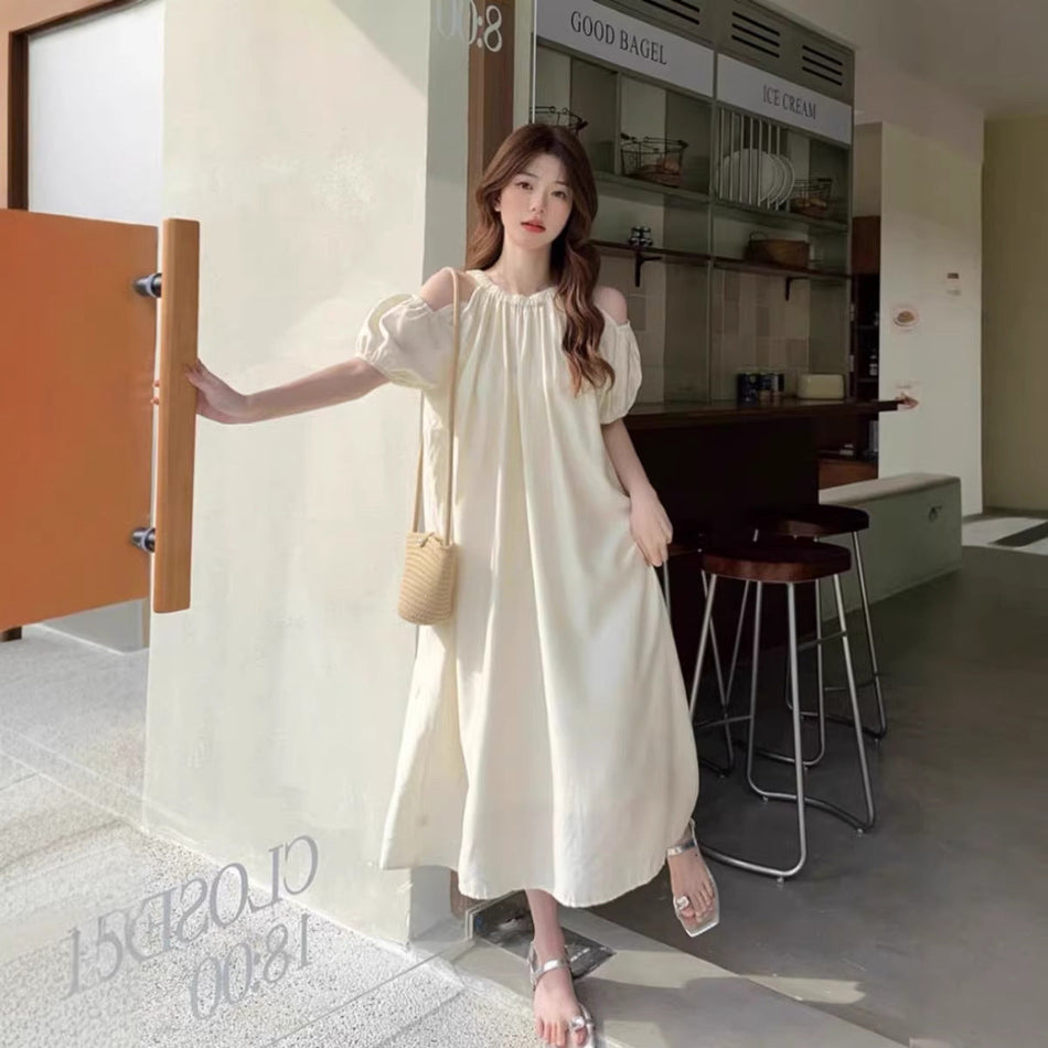 Off Shoulder A-Line Midi Dress for Women
