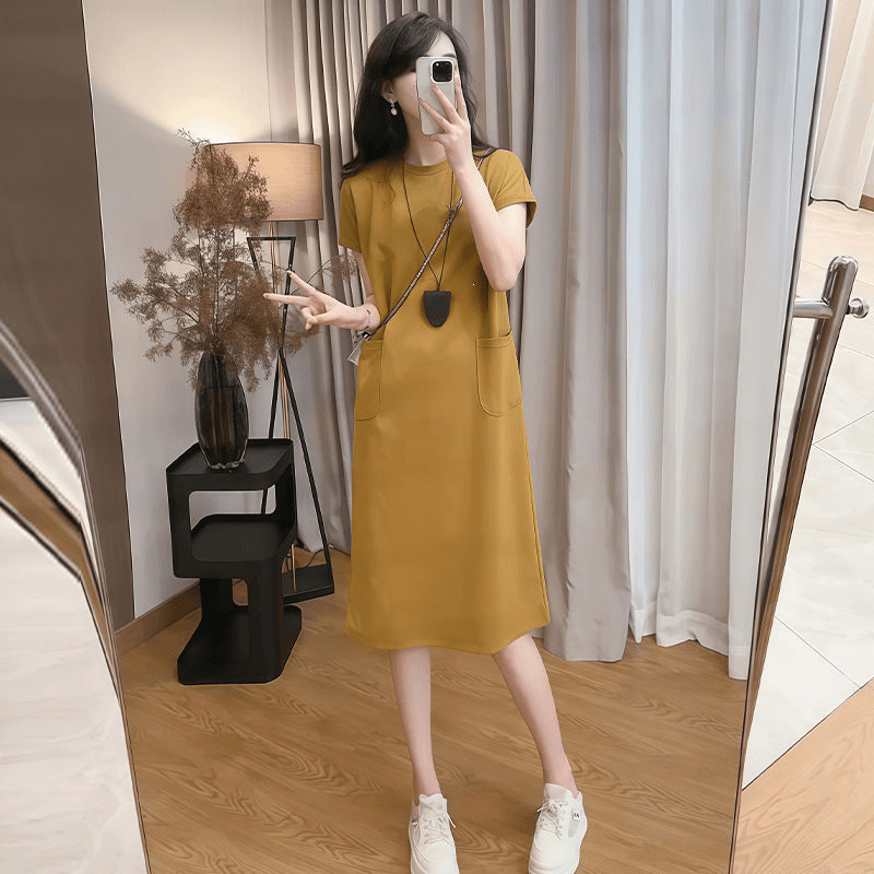Korean Style Split Midi Sweater Dress for Women