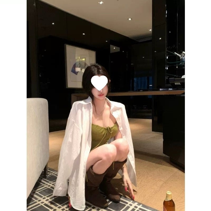 Retro Green Strappy A-Line Mini Dress for Women