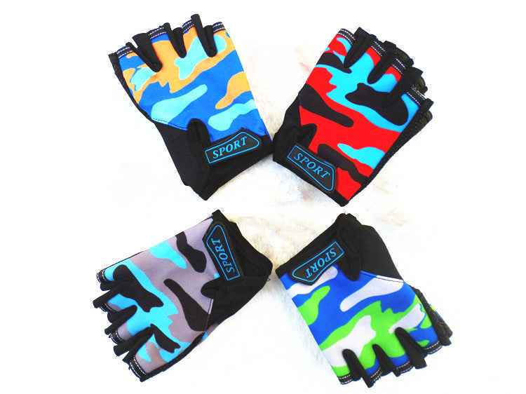 Kids Half-Finger Cycling and Skating Sports Gloves