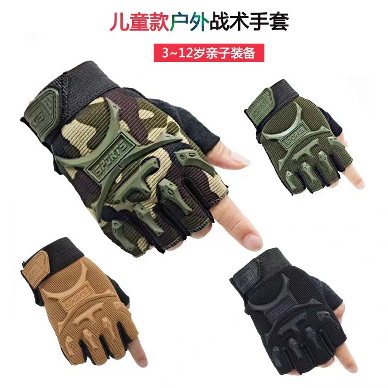 Kids Tactical Half-Finger Breathable Sports Gloves