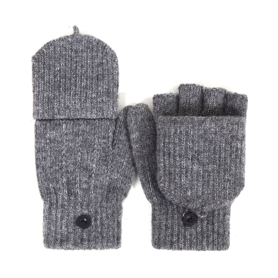Kids Flip-Top Half-Finger Winter Writing Gloves