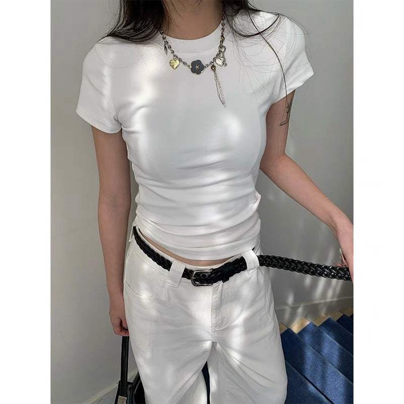 Women's Slim Fit Cotton Crew Neck Short Sleeve T-Shirt
