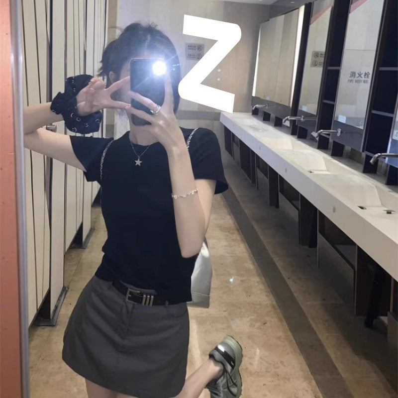 Women's Slim Fit Cotton Crew Neck Short Sleeve T-Shirt