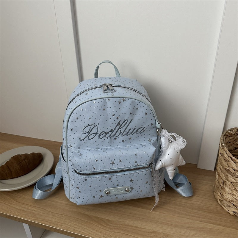 Korean Style Star Letter Backpack Large Capacity School Bag
