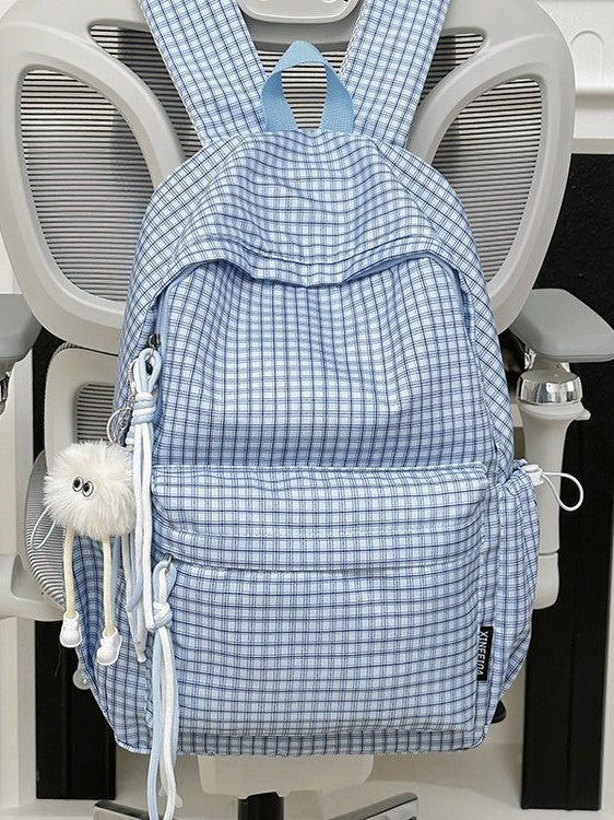 Large Capacity Plaid Backpack for School and Everyday Use