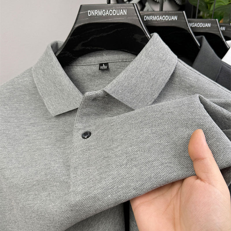 Men's 100% Cotton Short Sleeve Polo Shirt for Business Casual