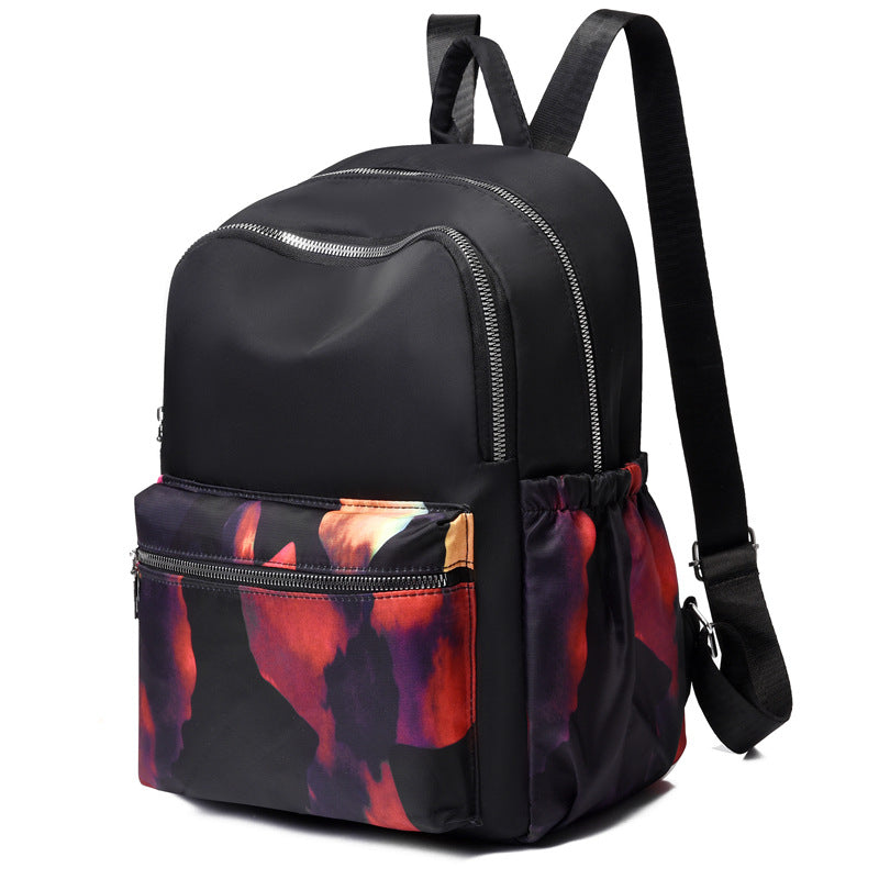 Women's Nylon Multi-Layer Ethnic Style Travel Backpack