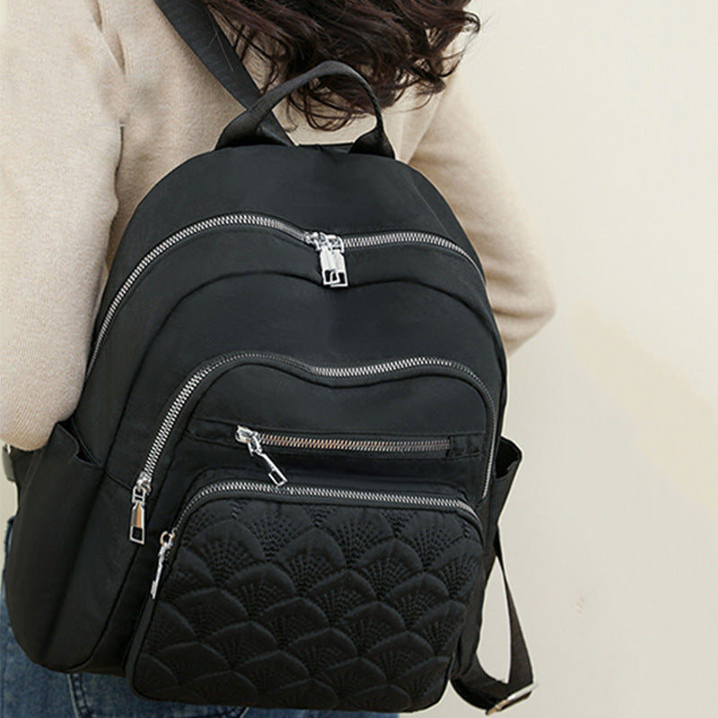 Women's Embroidered Oxford Cloth Large Capacity Backpack