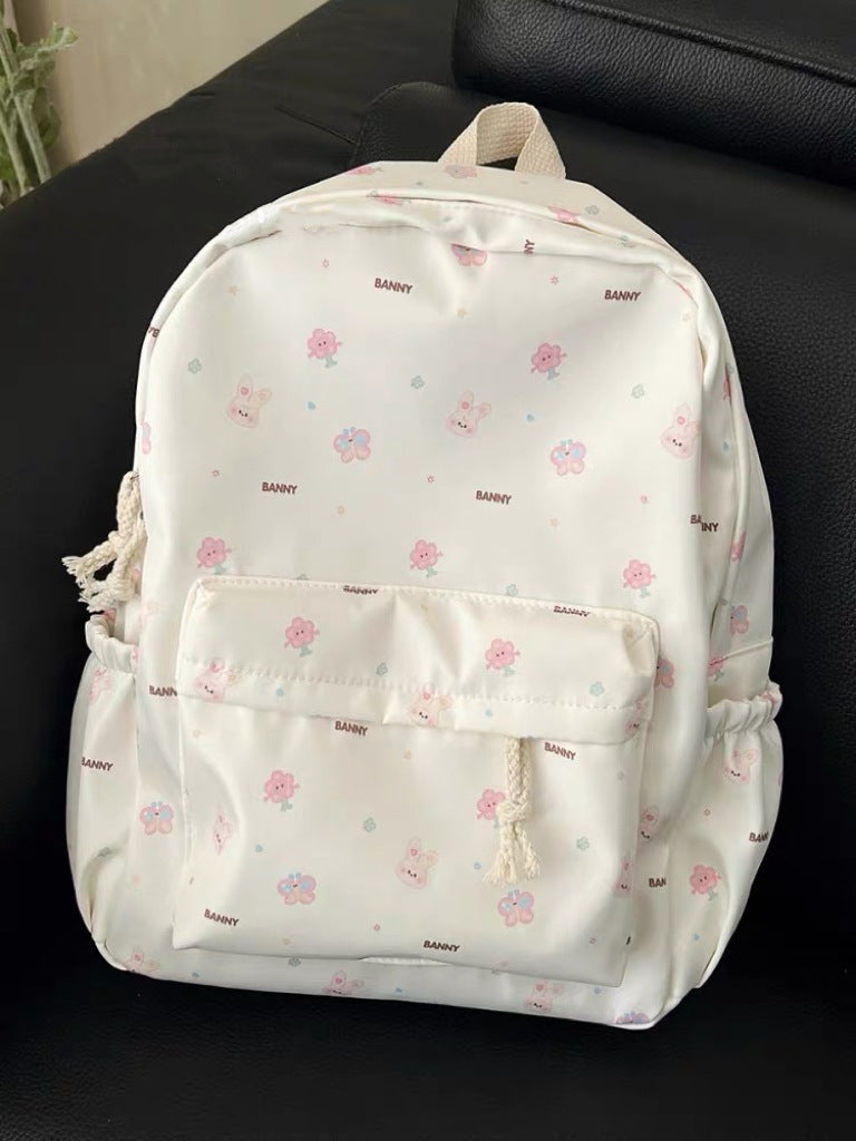 Rabbit Garden Style Backpack for Girls School and Everyday Use