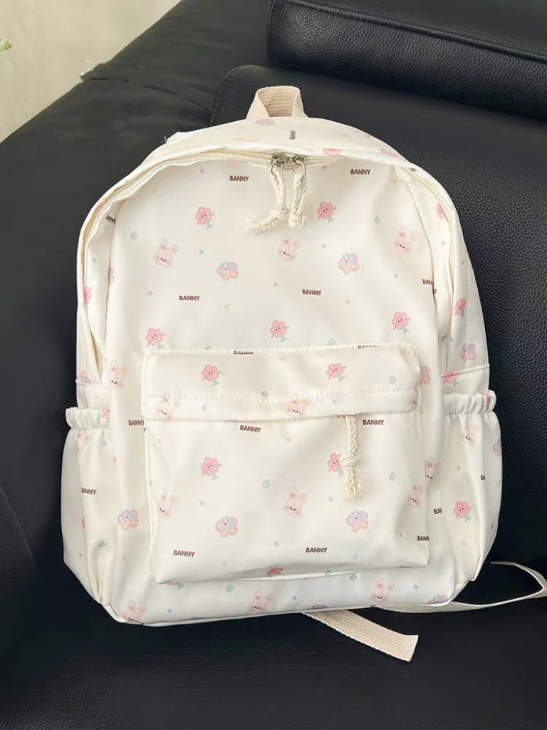 Rabbit Garden Style Backpack for Girls School and Everyday Use