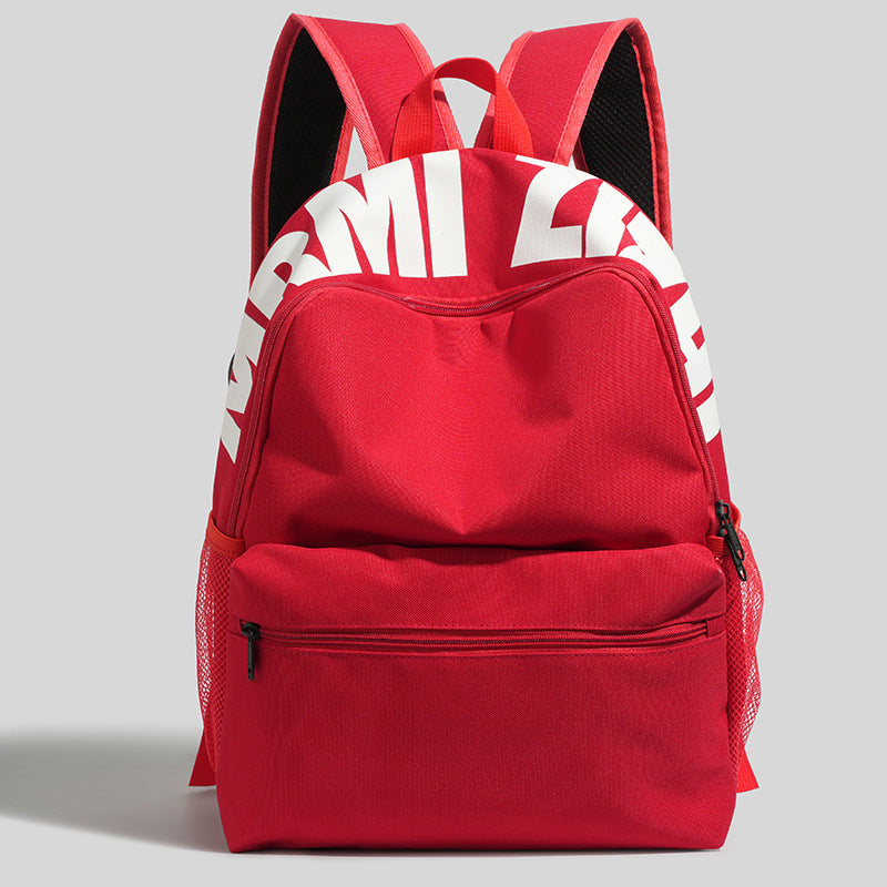 Solid Color Sports Backpack Large Capacity Commuter School Bag