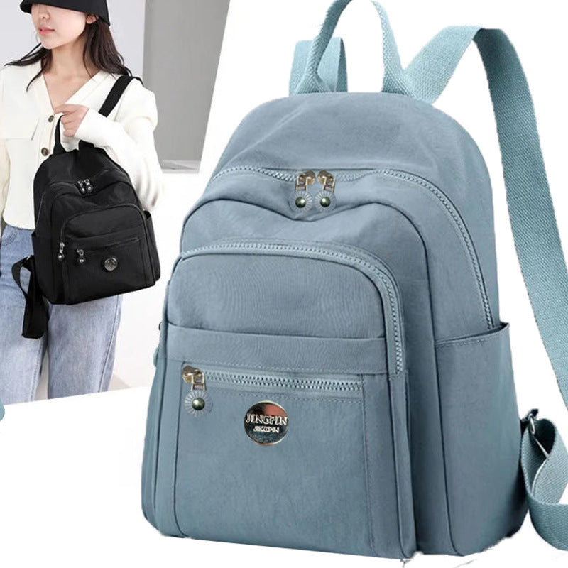 Women's Oxford Cloth Multi-Pocket Travel Backpack Bag