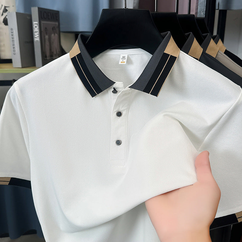 Men's Lightweight Short Sleeve Polo Shirt for Business Casual