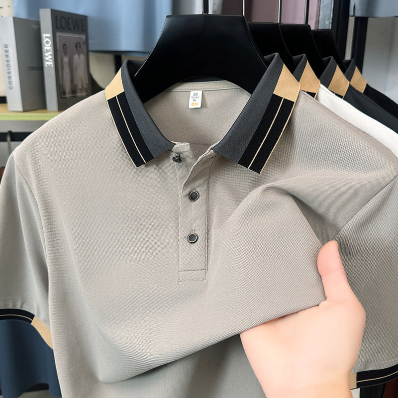 Men's Lightweight Short Sleeve Polo Shirt for Business Casual