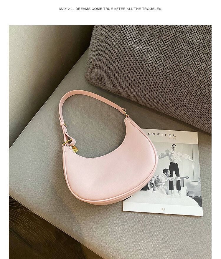 Women's French Style Underarm Shoulder Bag with Top Handle