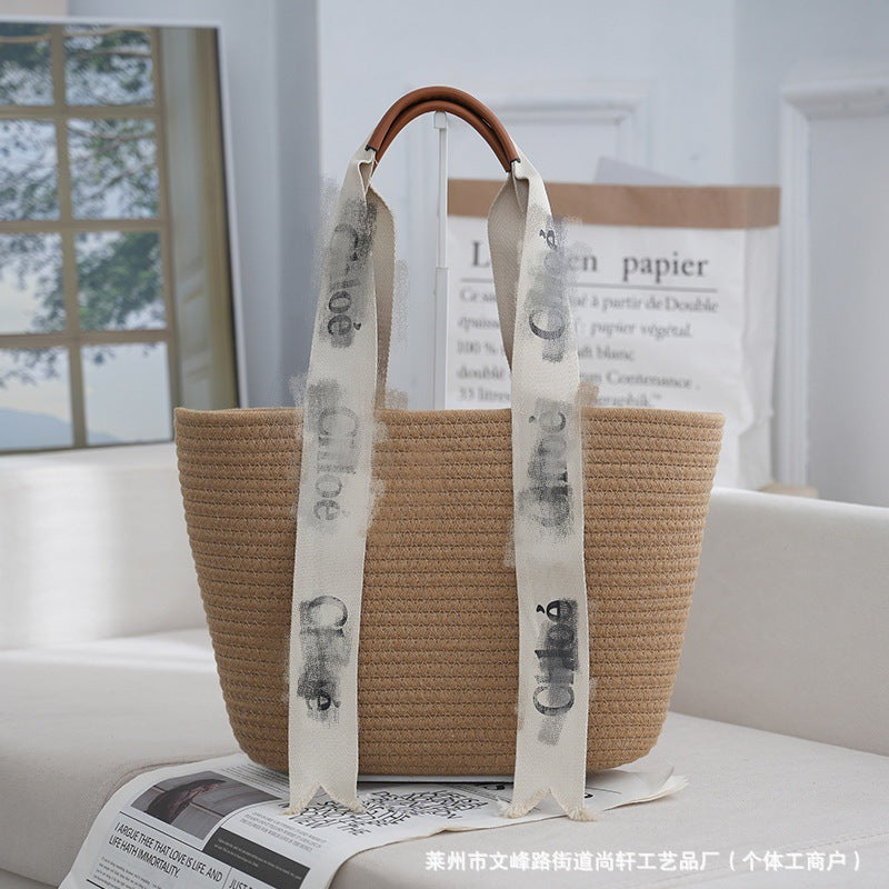 Resort Style Woven Straw Tote Bag for Women