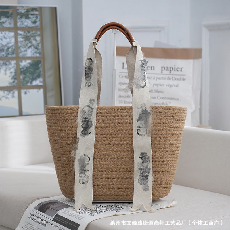 Resort Style Woven Straw Tote Bag for Women