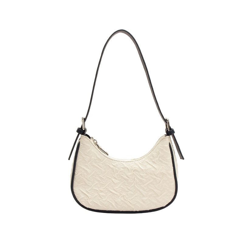 Women's Color-Block Pleated Baguette Shoulder Bag