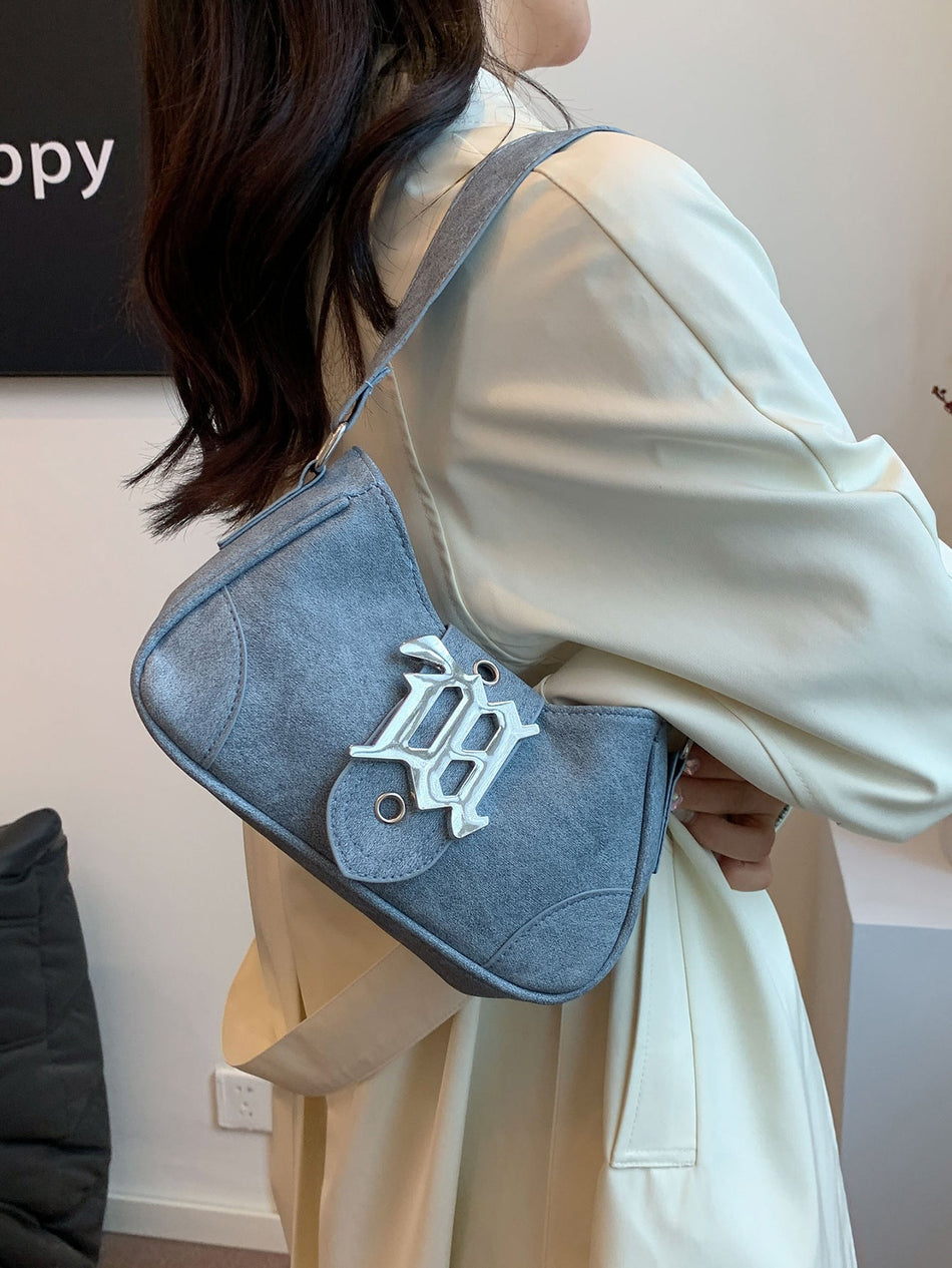 Women's Frosted French Style Underarm Shoulder Crossbody Bag