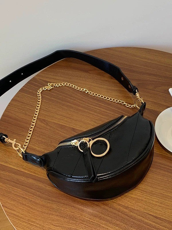 Women's Retro Chain Chest Bag Shoulder Crossbody Bag