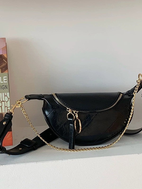 Women's Retro Chain Chest Bag Shoulder Crossbody Bag