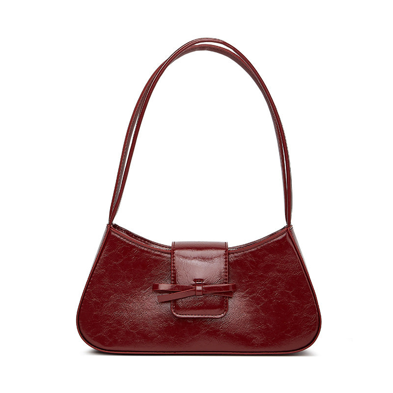 Women's Bow Detail Silver Shoulder Underarm Bag