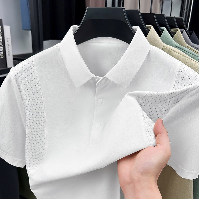 Men's Quick Dry Short Sleeve Polo Shirt for Sports Casual Wear