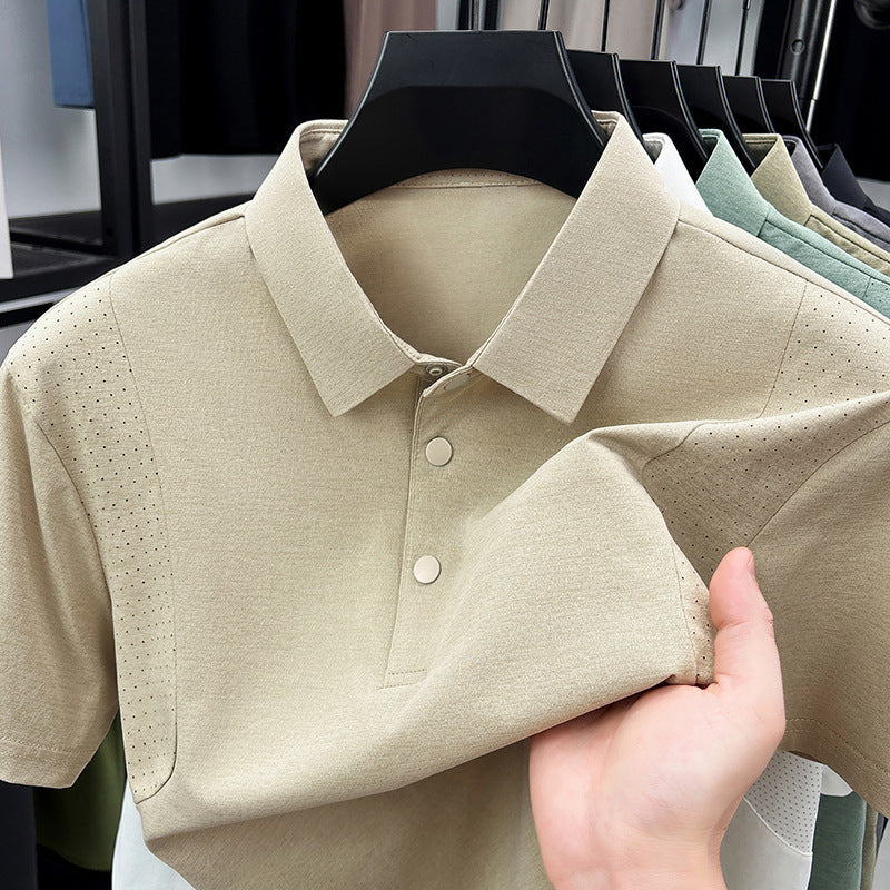 Men's Quick Dry Short Sleeve Polo Shirt for Sports Casual Wear