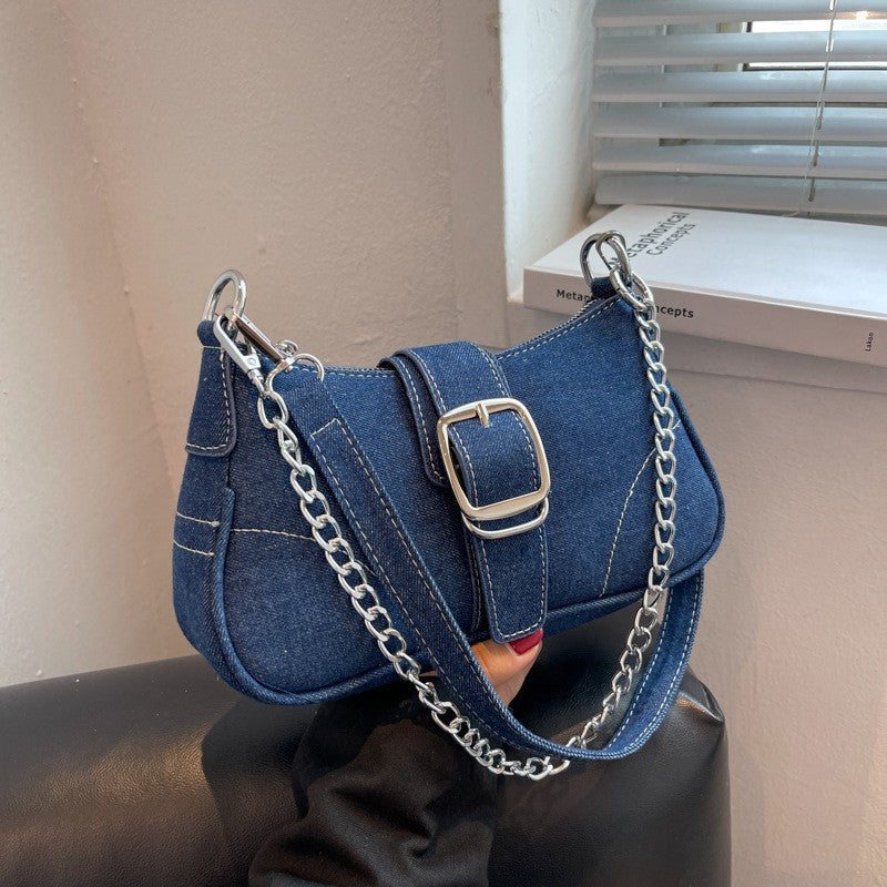 Women's Canvas Chain Crossbody Shoulder Underarm Bag