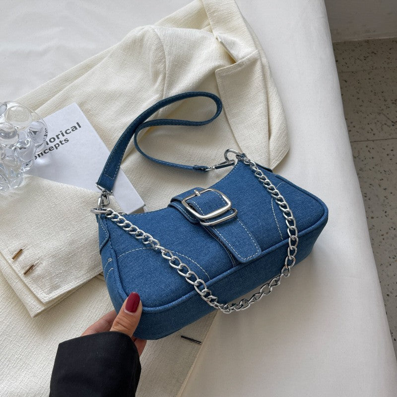 Women's Canvas Chain Crossbody Shoulder Underarm Bag